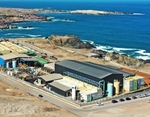 A desalination facility in Chile, used to illustrate a story about BHP's Puerto Coloso plant sale — not a confirmed photo of the specific facility
