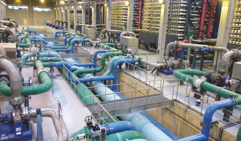 A desalination facility in Kuwait — illustrative image, not a photo of the specific Doha SWRO plant referenced in the article