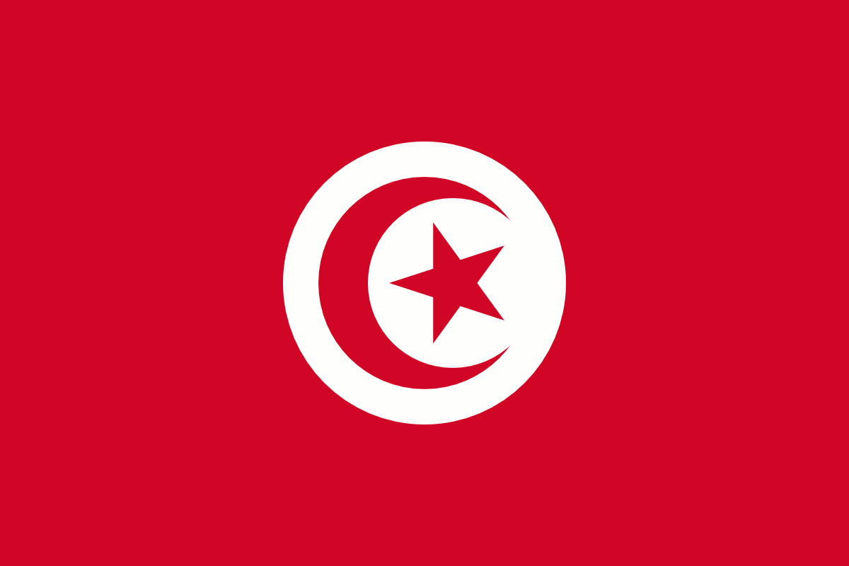 The flag of Tunisia — used to illustrate a story about Sousse's new seawater desalination plant, not a photo of the specific facility